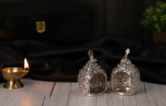 PEACOCK TEALIGHT CANDLE HOLDER (PAIR)