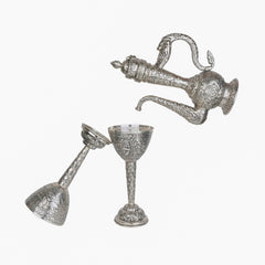 HERITAGE ENGRAVED SURAHI WITH WINE GOBLETS