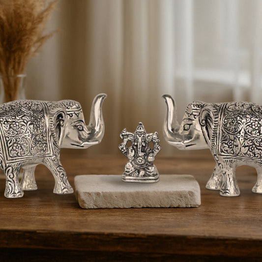 Two Elephant with Ganesha idol