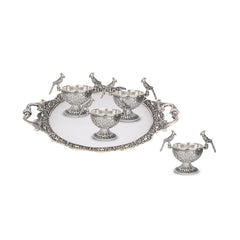 TRAY WITH FOUR PARROT BOWLS