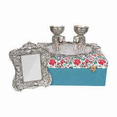 3 PIECE DÉCOR SET WITH PHOTO  FRAME , ELEPHANT BOWL AND TRAY