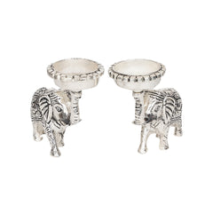 REGAL ELEPHANT CANDLE HOLDER PAIR