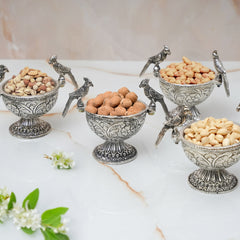 TRAY WITH FOUR PARROT BOWLS