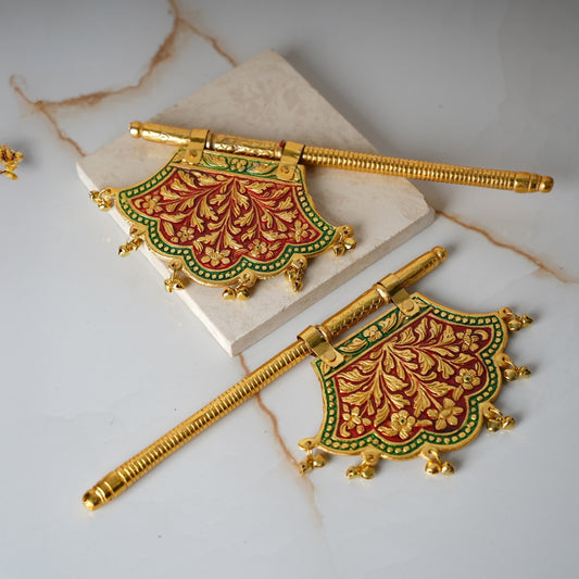 ONE GOLDEN MEENAKARI FAN DESIGN
