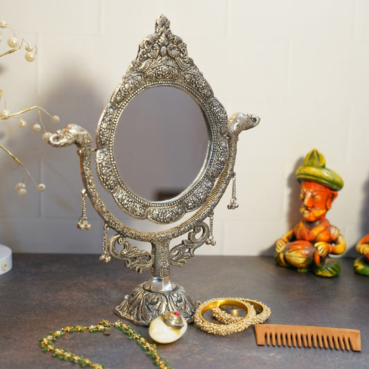 Carved Table mirror with stand
