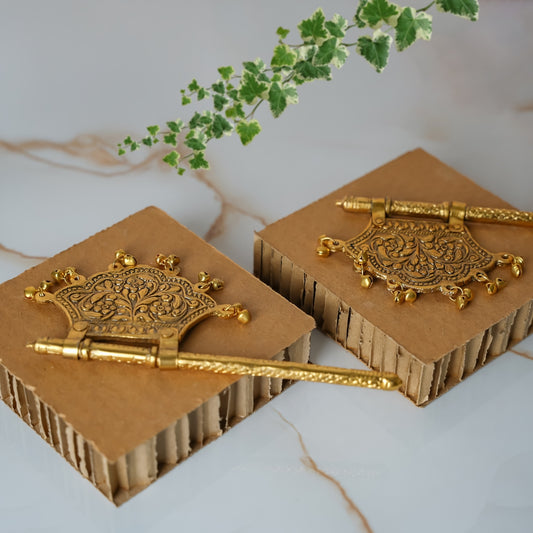 DESIGNER GOLDEN GERMAN SILVER FAN