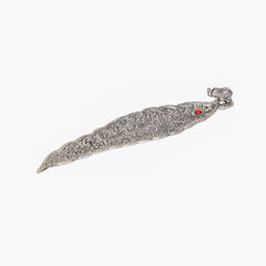 Leaf incense holder with elephant figurine