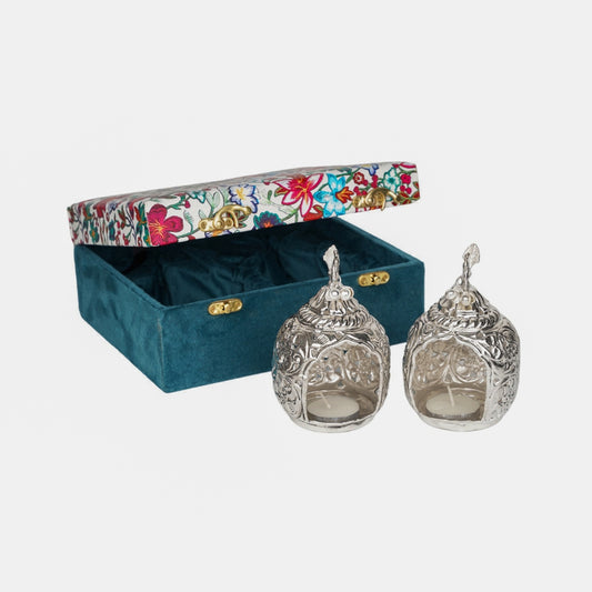 Peacock Tealight Candle Holder (Pair)