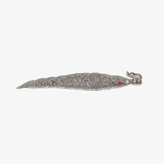 Leaf incense holder with elephant figurine