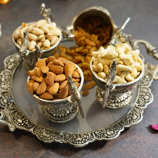 TRAY WITH FOUR PARROT BOWLS