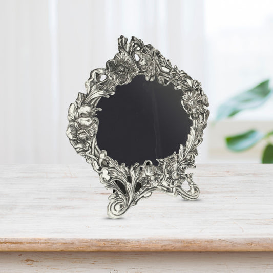 Oval photo frame with stones Style carving