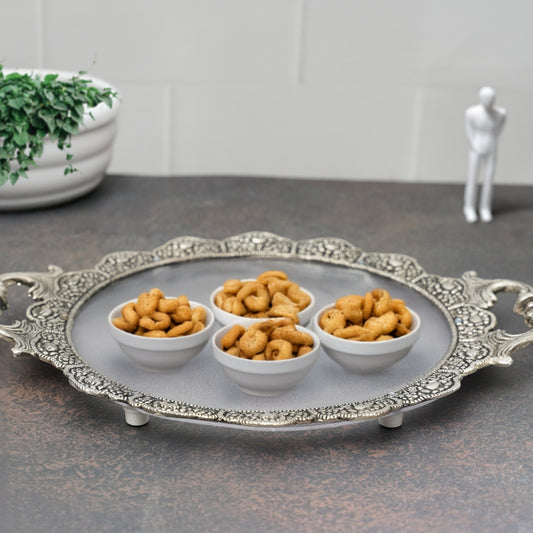 METAL AND FIBRE OVAL TRAY