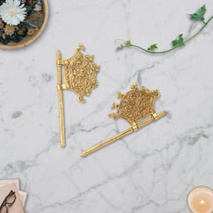 DESIGNER GOLDEN GERMAN SILVER FAN