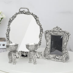 3 PIECE DÉCOR SET WITH PHOTO  FRAME , ELEPHANT BOWL AND TRAY
