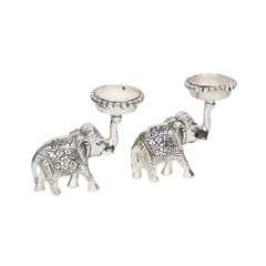 REGAL ELEPHANT CANDLE HOLDER PAIR
