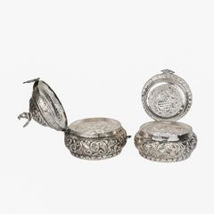 FINE CARVED PEACOCK ORNAMENTAL BOWL WITH LID (SINGLE PIECE)