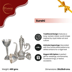 HERITAGE ENGRAVED SURAHI WITH WINE GOBLETS