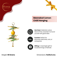 LEMON CHILLI HANGING WITH MEENAKARI CARVING