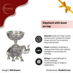 ELEPHANT WITH BOWL ON TOP