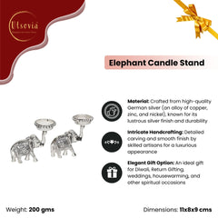 REGAL ELEPHANT CANDLE HOLDER PAIR