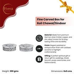 Fine Carved dibbi for roli chawal/sindoor (Single Piece)