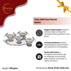 TRAY WITH FOUR PARROT BOWLS