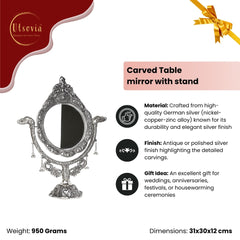 Carved Table mirror with stand