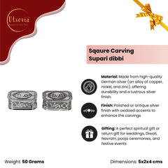 Sqaure Carving Supari dibbi (Single Piece)