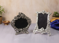 DESIGNER RECTANGLE AND OVAL PHOTO FRAME (SET OF 2)