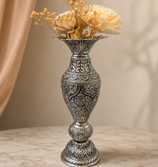 Gulnaar Vase | German Silver Decorative Flower Vase for Home