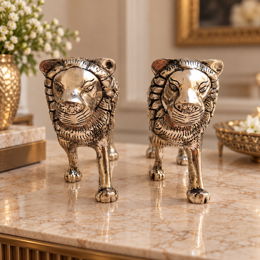 Simha Silver Set of 2 Showpieces