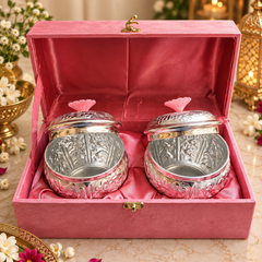 Pushp Silver Bowl Set of 2 with Gift Box