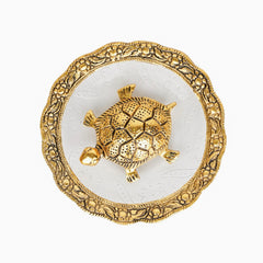 GOLDEN TORTOISE WITH PLATE
