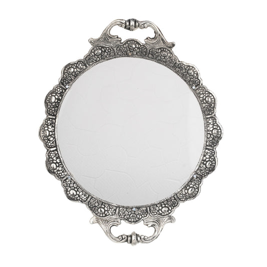 Noor Silver Serving Tray Round