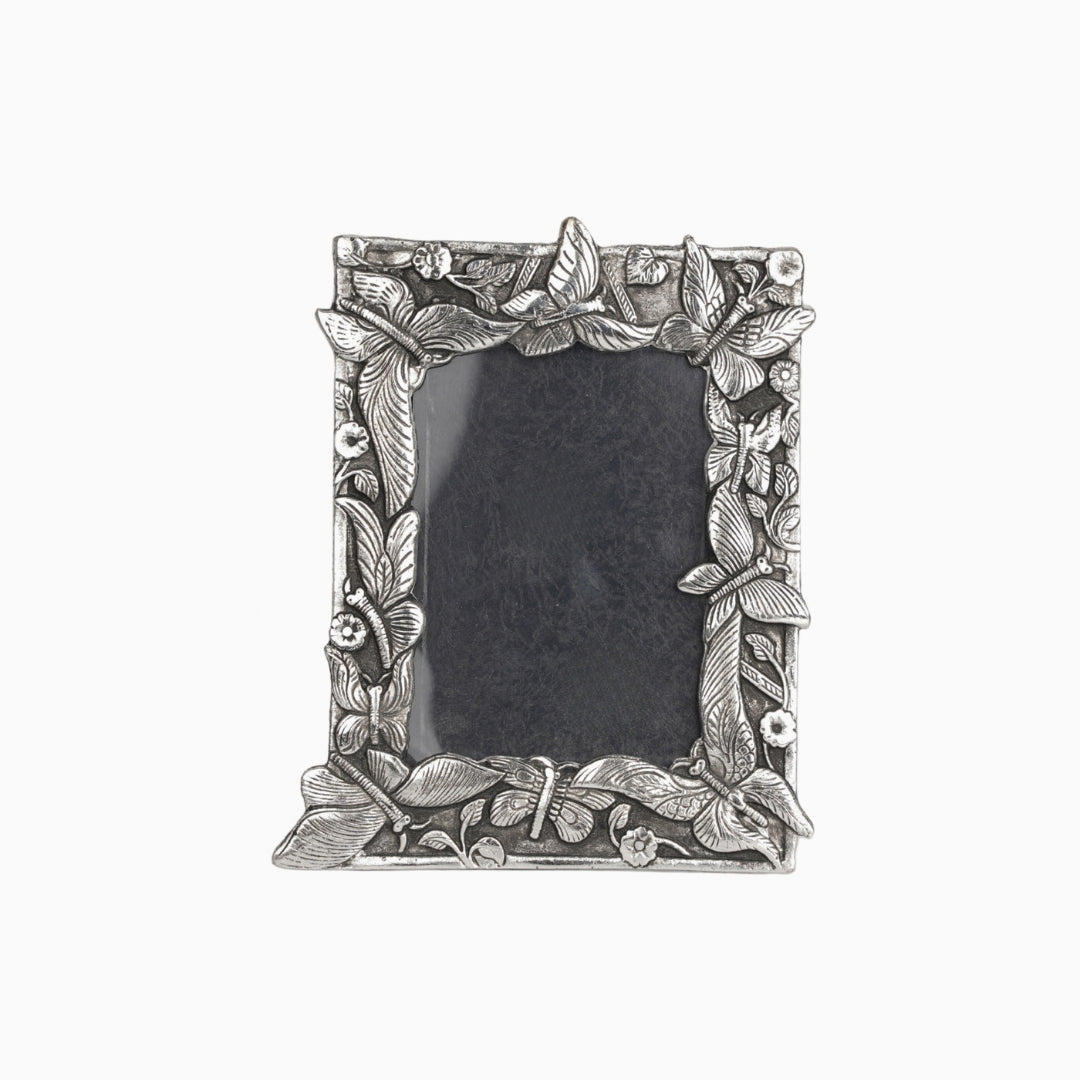 Photo frame with butterfly design carving