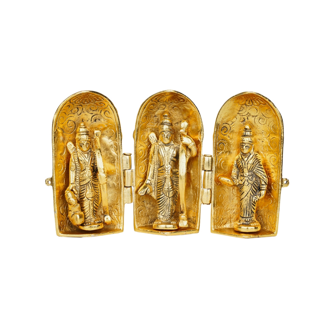 Folding Mandir with Idols of Lord Ram, Laxman and Sita