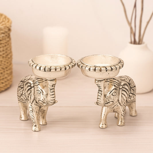 ONE ELEPHANT PAIR CANDLE HOLDER