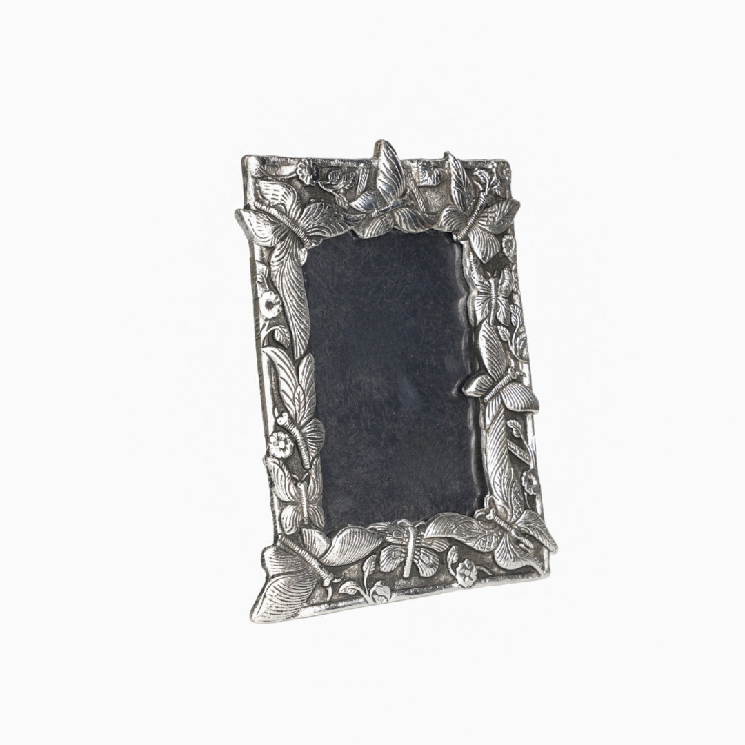Photo frame with butterfly design carving