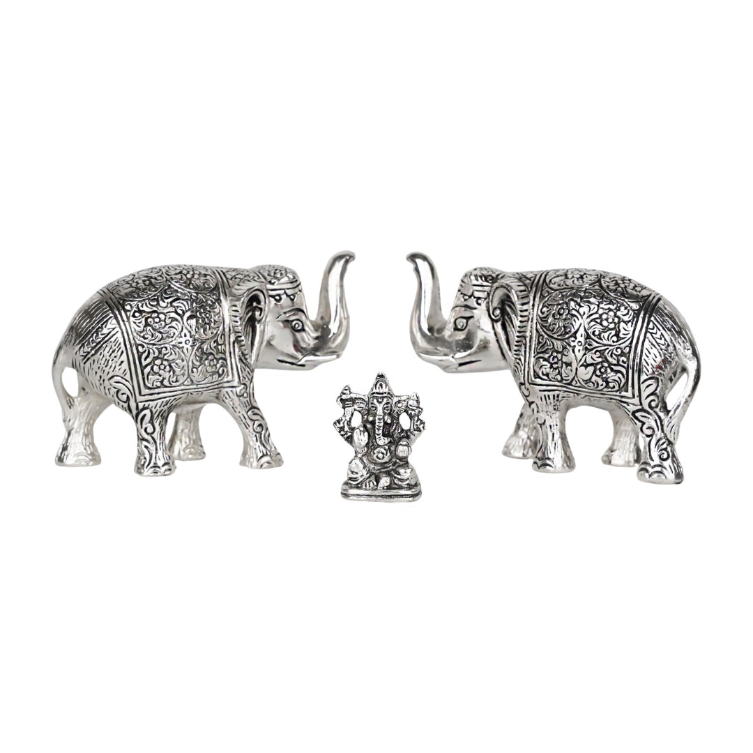 Two Elephant with Ganesha idol
