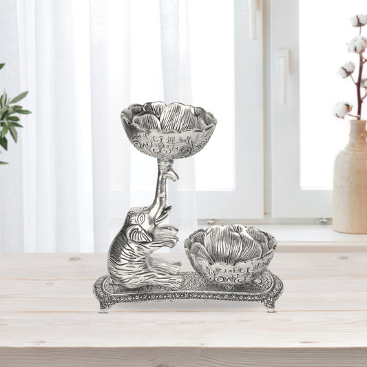 Elephant Utility Showpiece with bowl