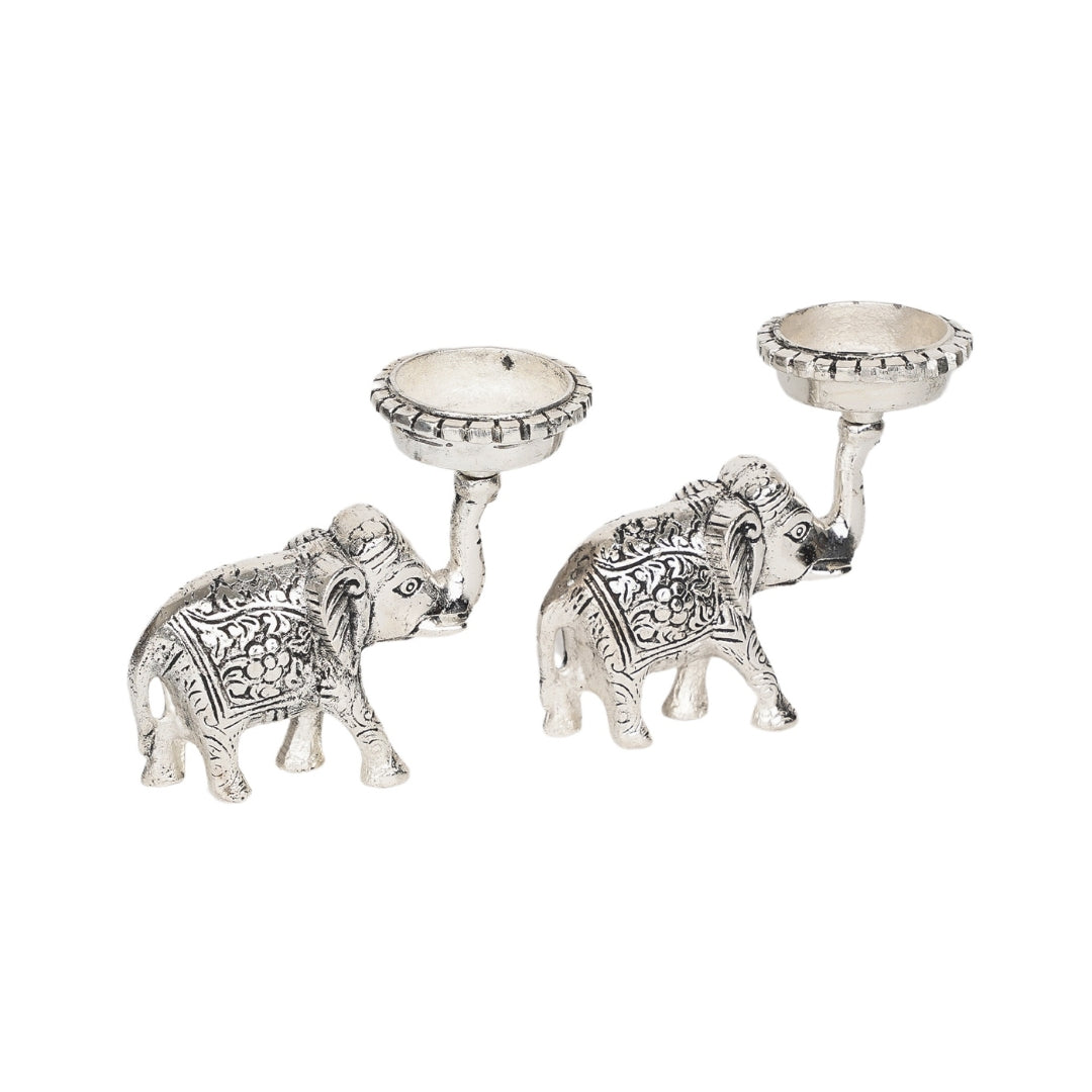 ONE ELEPHANT PAIR CANDLE HOLDER