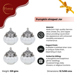 FOUR PUMPKIN SHAPED JAR WITH RECTANGULAR TRAY