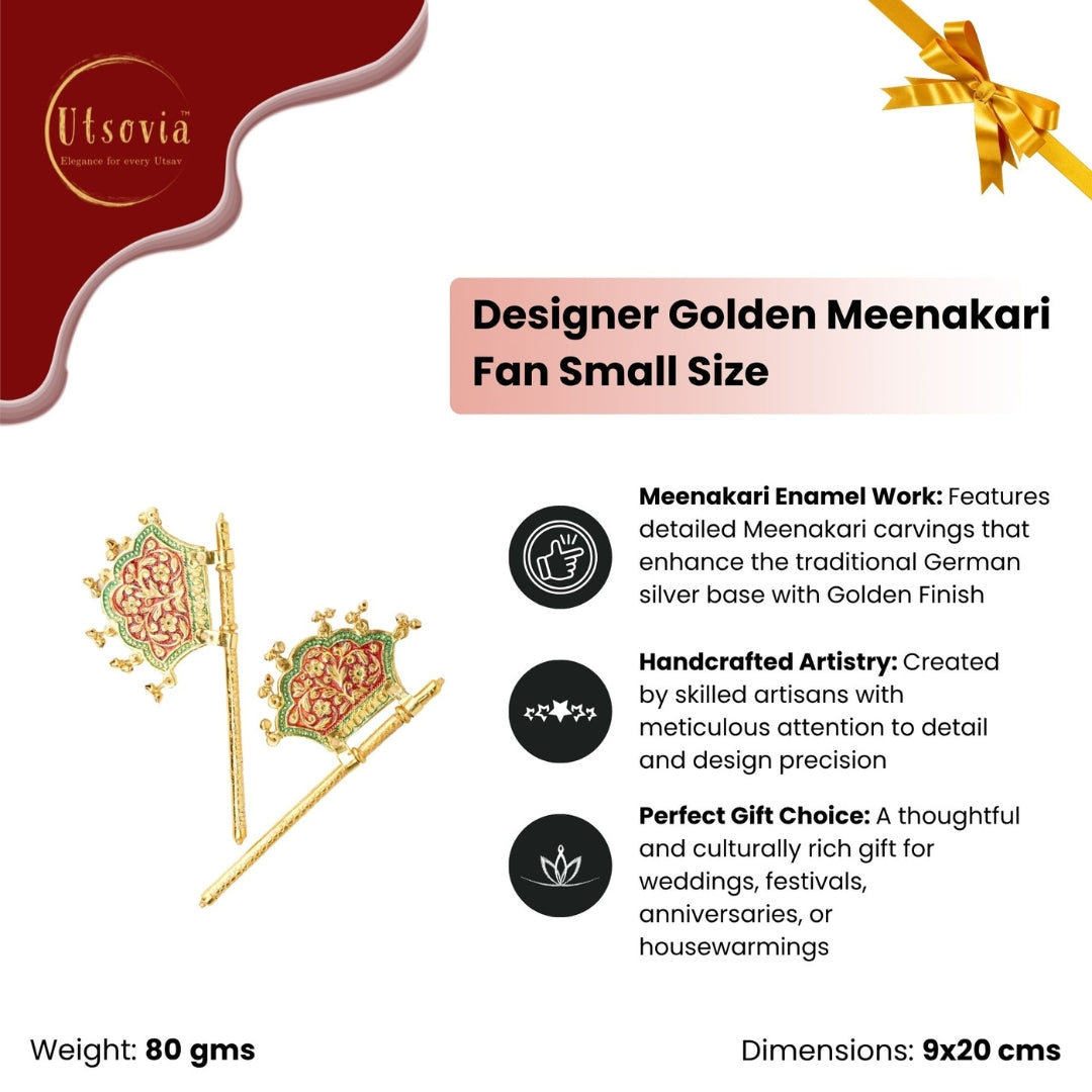ONE GOLDEN MEENAKARI FAN DESIGN