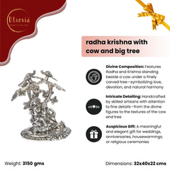 Radha krishna with cow and big tree