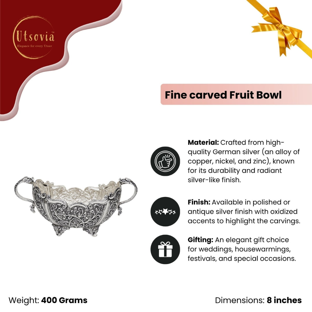 FINE CARVED FRUIT BOWL