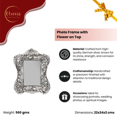 Rectangular photo frame with rose colour and carving