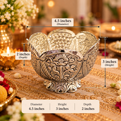 Nakshatra Silver Sweet Bowl Set with Tray