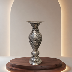 Gulnaar Vase | German Silver Decorative Flower Vase for Home