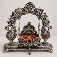 German Silver Peacock Jhula for Laddu Gopal | Krishna Swing