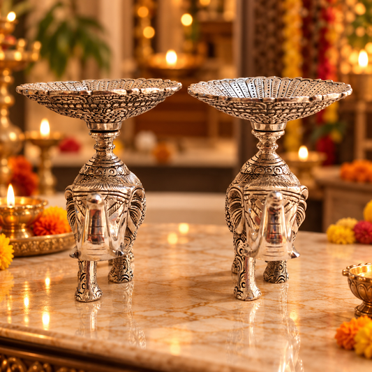 Hastikala Silver Bowl Set | Set of 2